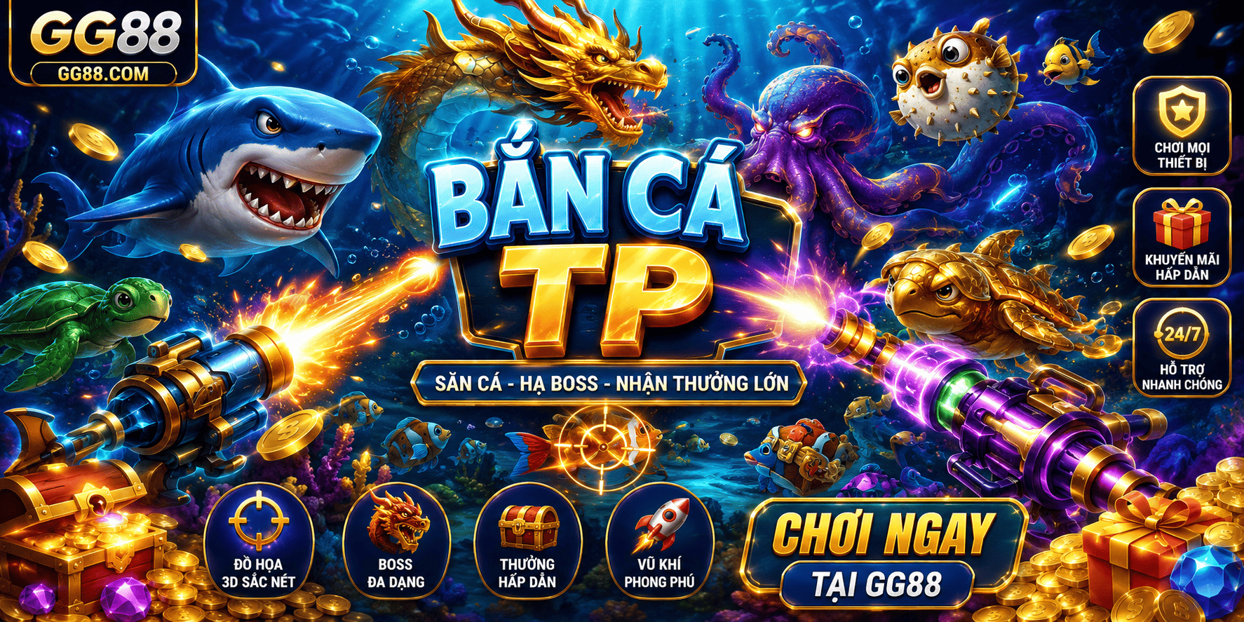 Bắn Cá TP - Cổng Game Săn Cá Đổi Thưởng Nổi Bật Tại GG88